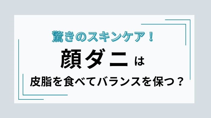 顔ダニによる驚きのスキンケア